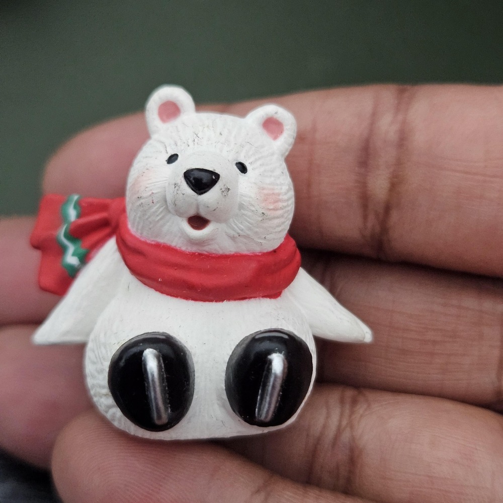Vintage Hallmark Merry Mini ornament collectors club polar bear on skates